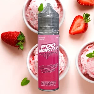 strawberry scoops salt 60ml e juice | pod monster