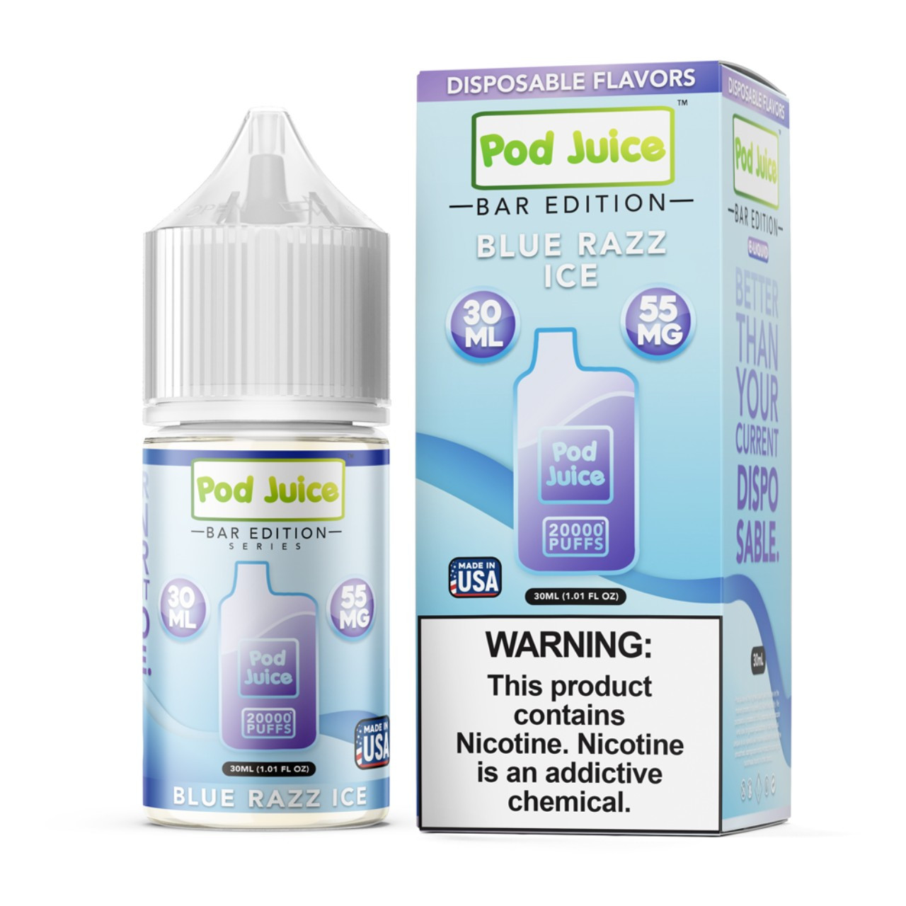 blue razz ice– pod juice sal 30ml pj5000 series