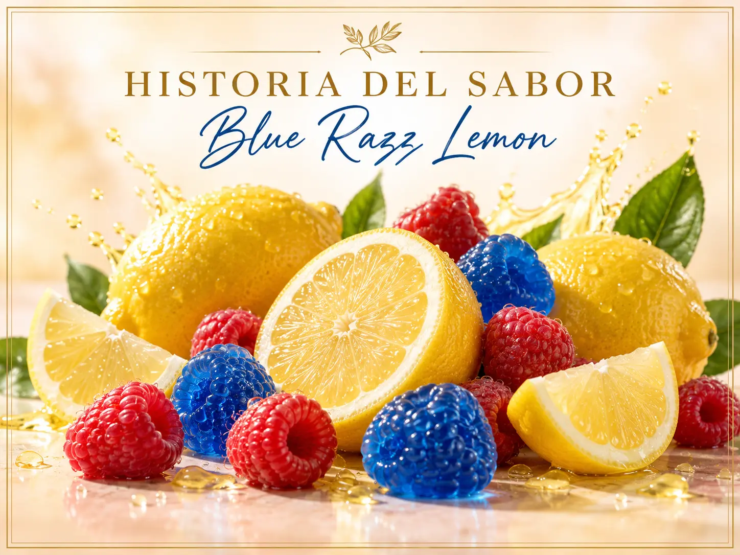 Frambuesas y limón representando Blue Razz Lemon Better Salt