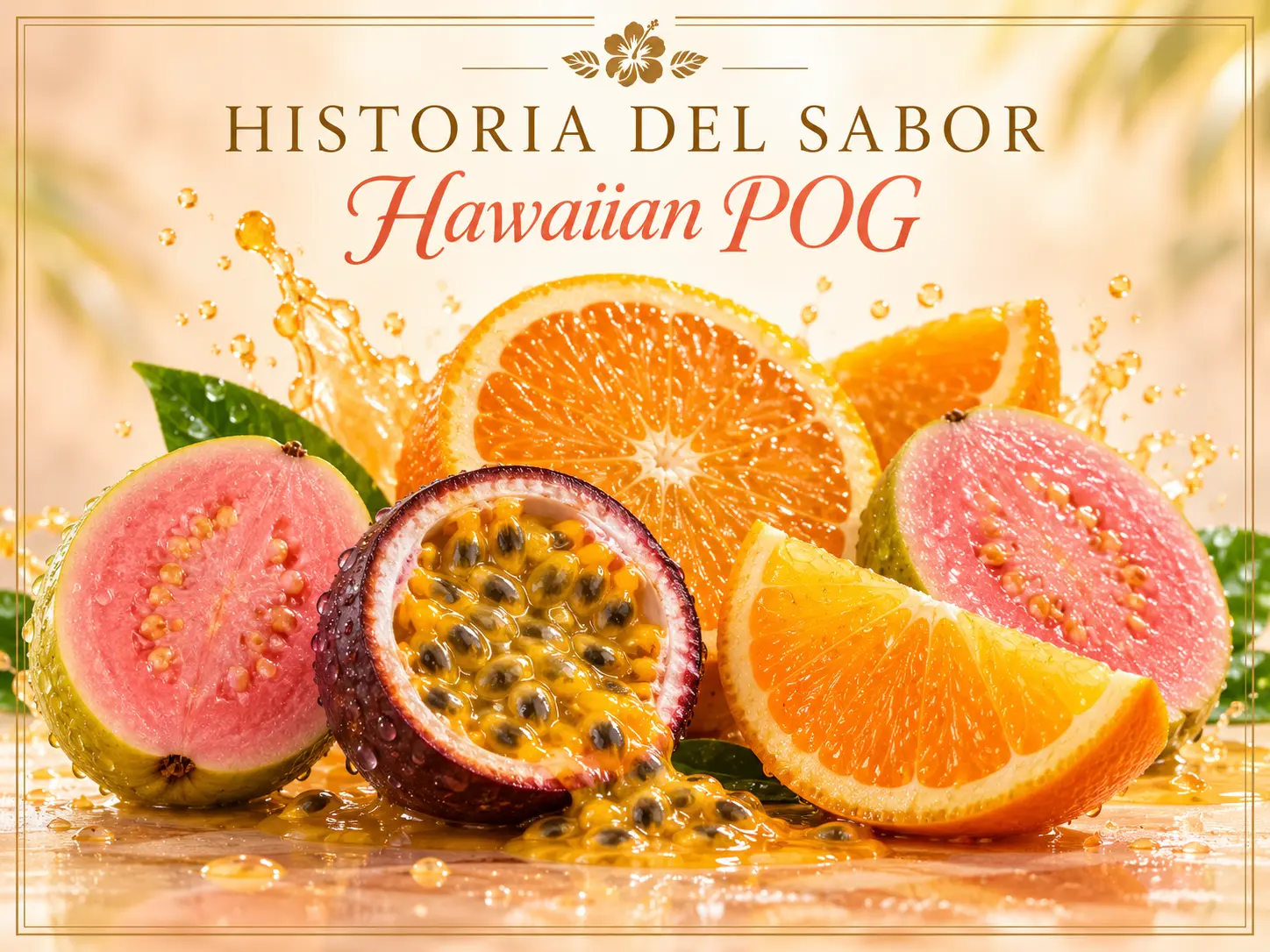 Maracuyá, naranja y guayaba representando Hawaiian POG Better Salt