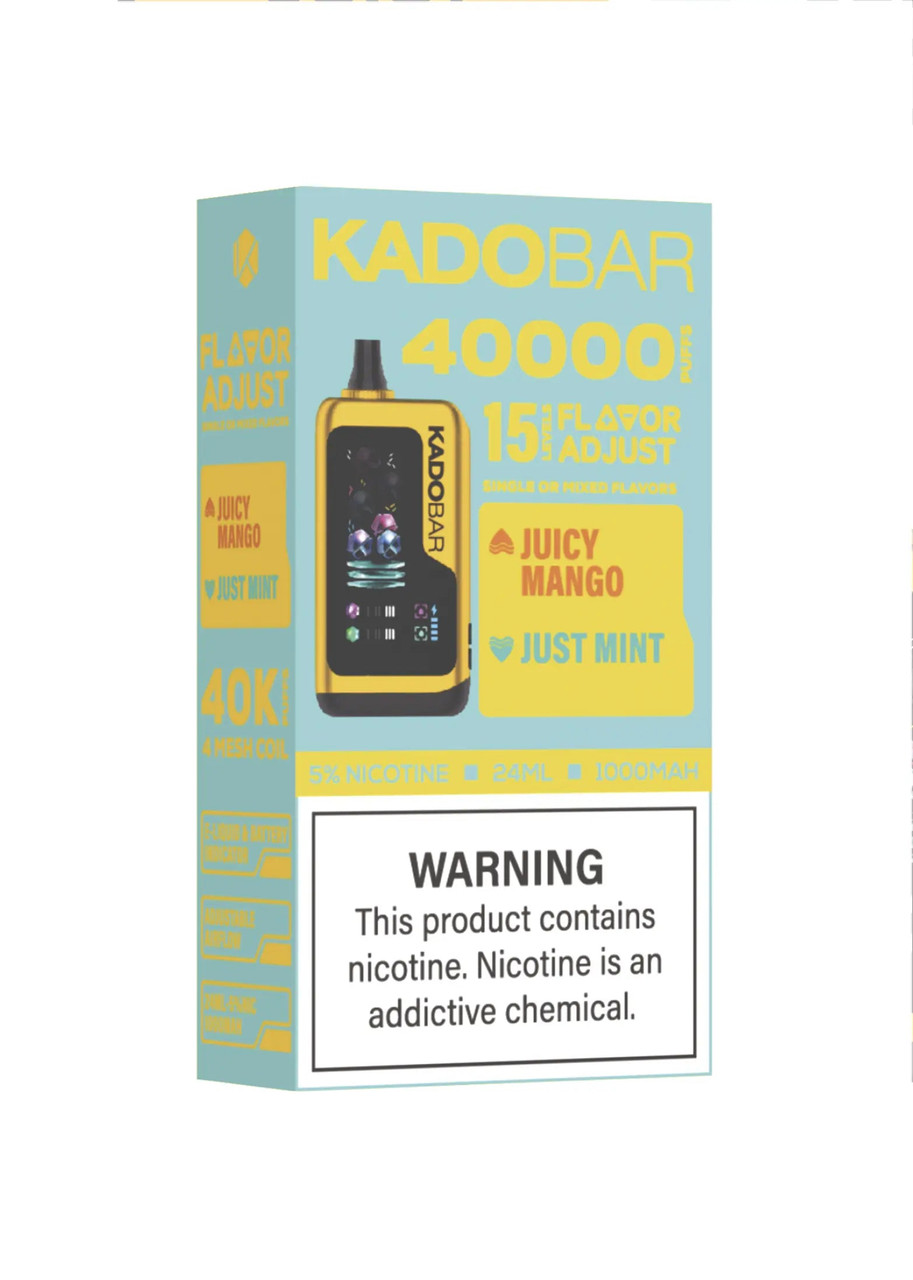 Caja Kado Bar Flavor Adjust 40K Juicy Mango y Just Mint con 15 niveles, 24 ml y 1000 mAh