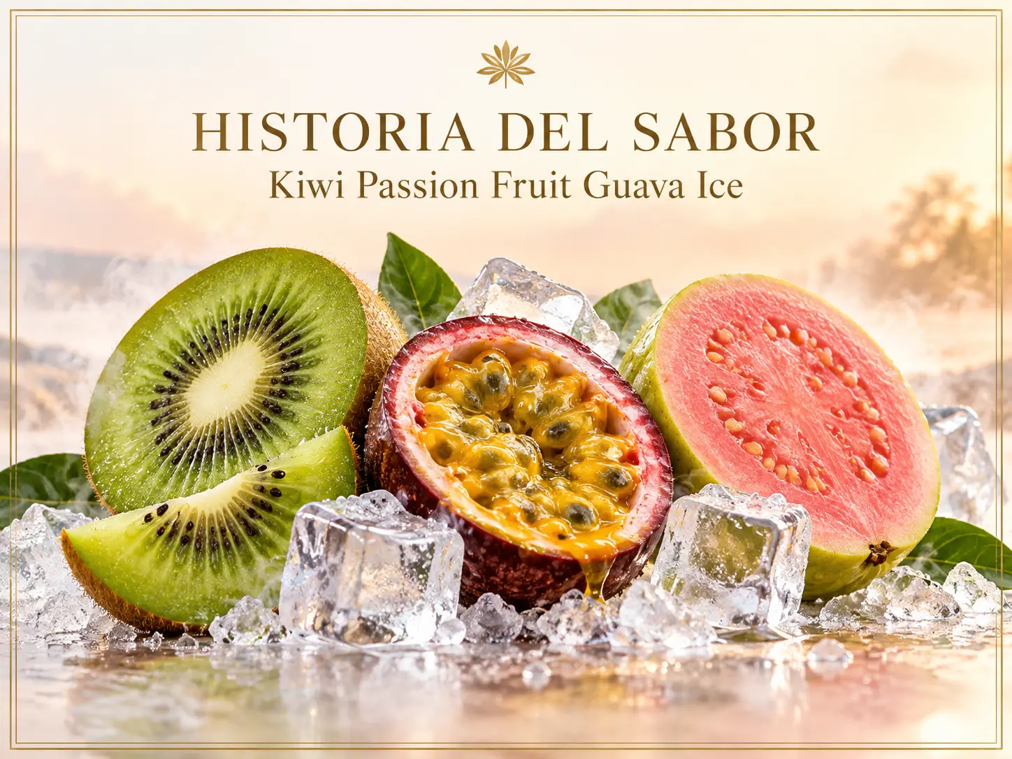 Kiwi, maracuyá y frutas tropicales representando Drifter Bar Salts Kiwi Passion Fruit Guava Ice