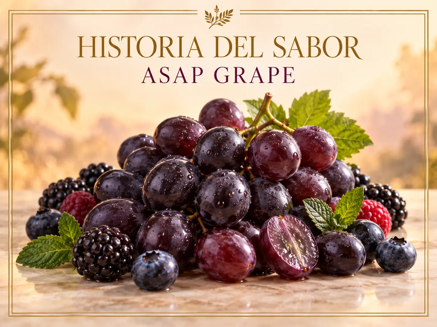 Uvas oscuras, bayas y menta suave para ASAP Grape de Nasty Juice