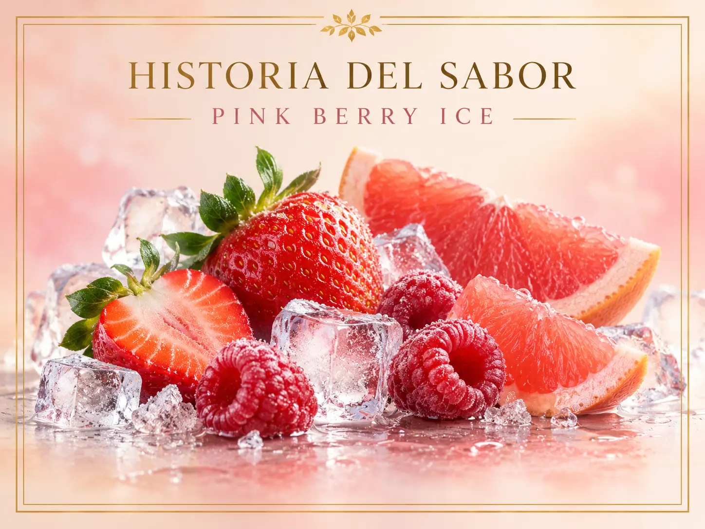 Fresa, frambuesa, toronja y hielo para Pink Berry Ice de Pacha