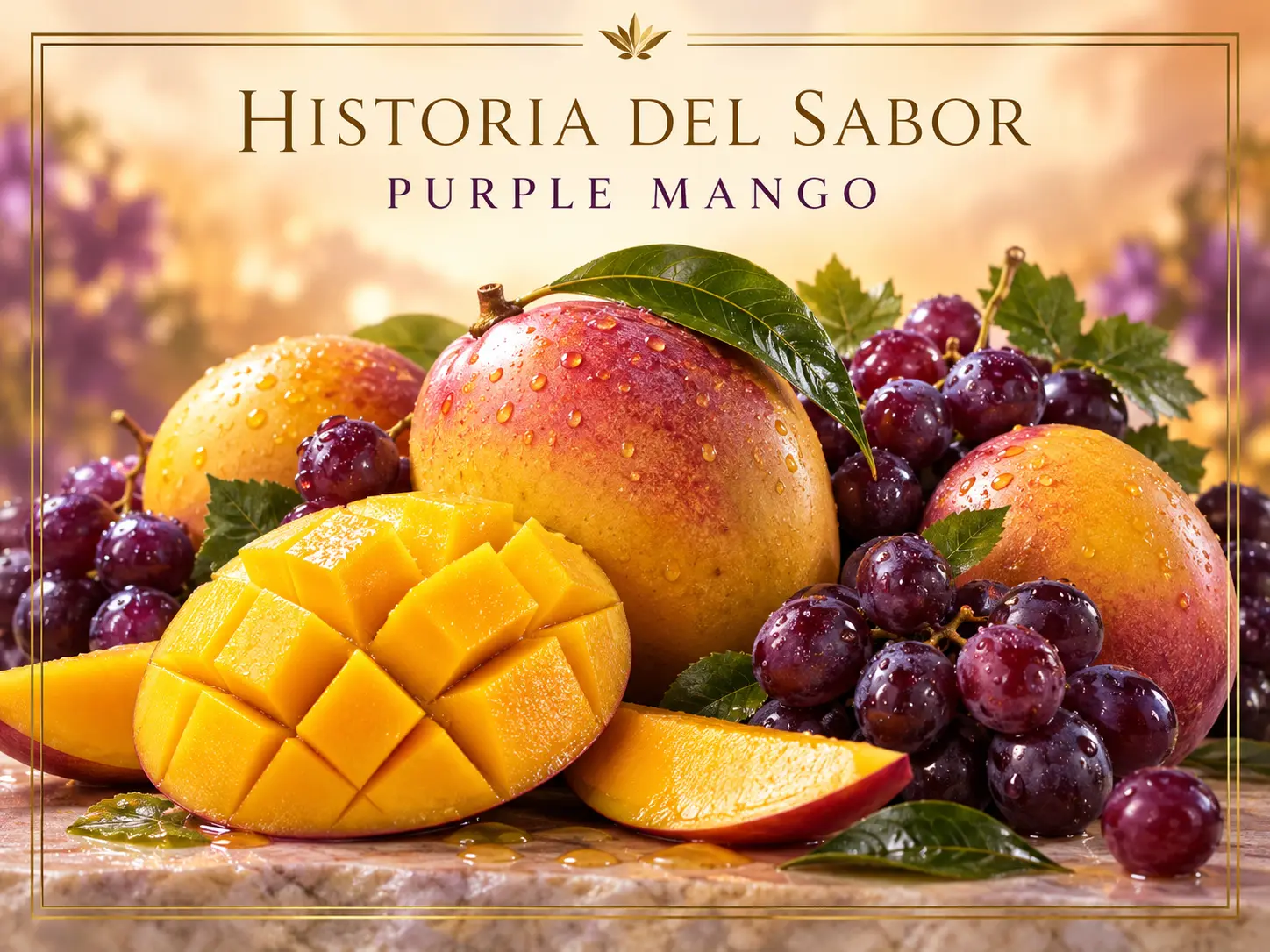 Mango y uvas moradas para Purple Mango de Pacha