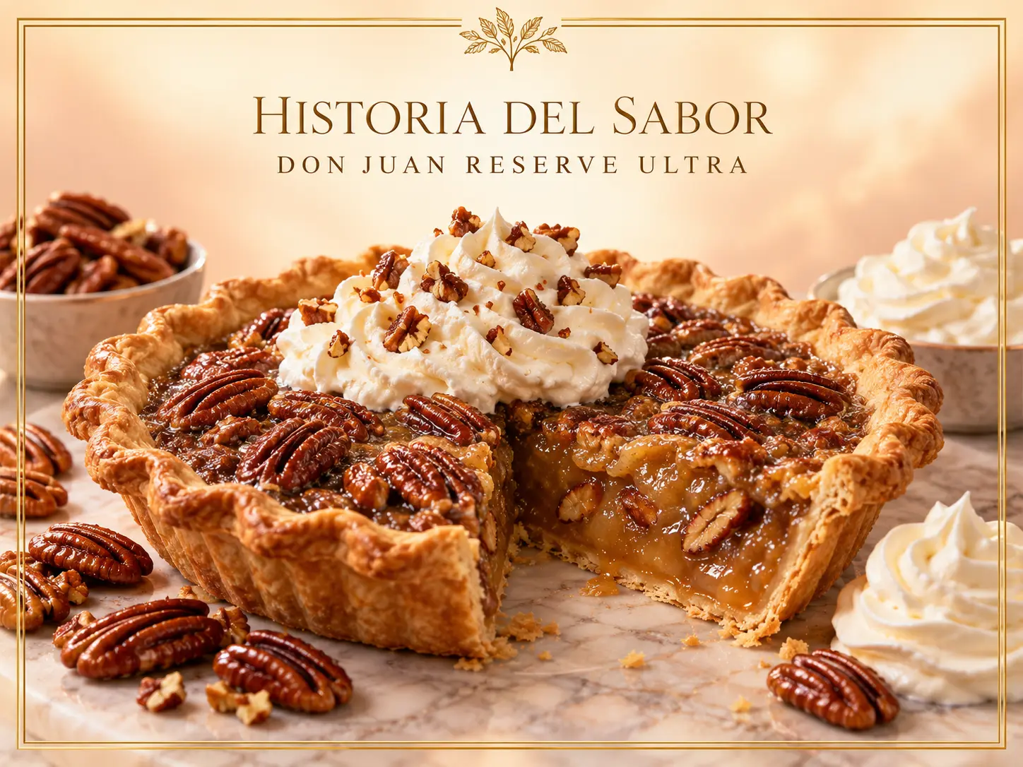 Tarta de nuez pecana con extra de crema para Don Juan Reserve Ultra
