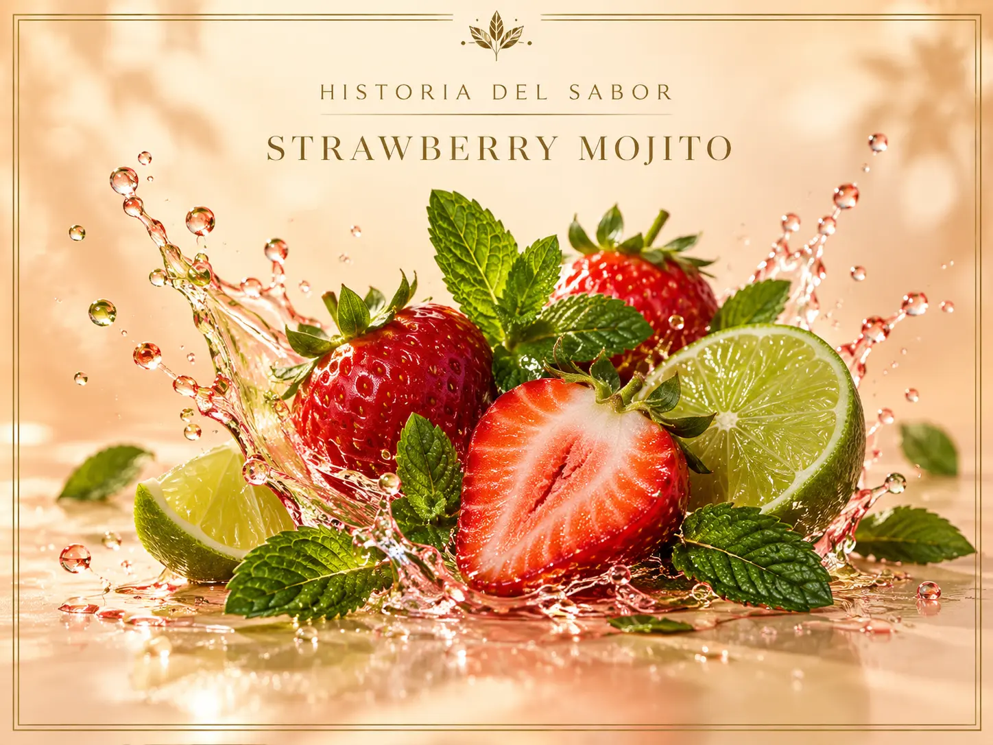 Fresas, lima y menta para el sabor Strawberry Mojito de NUBO