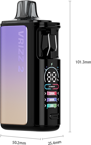Pantalla OLED a color del VOOPOO VRIZZ 2 con modos y batería