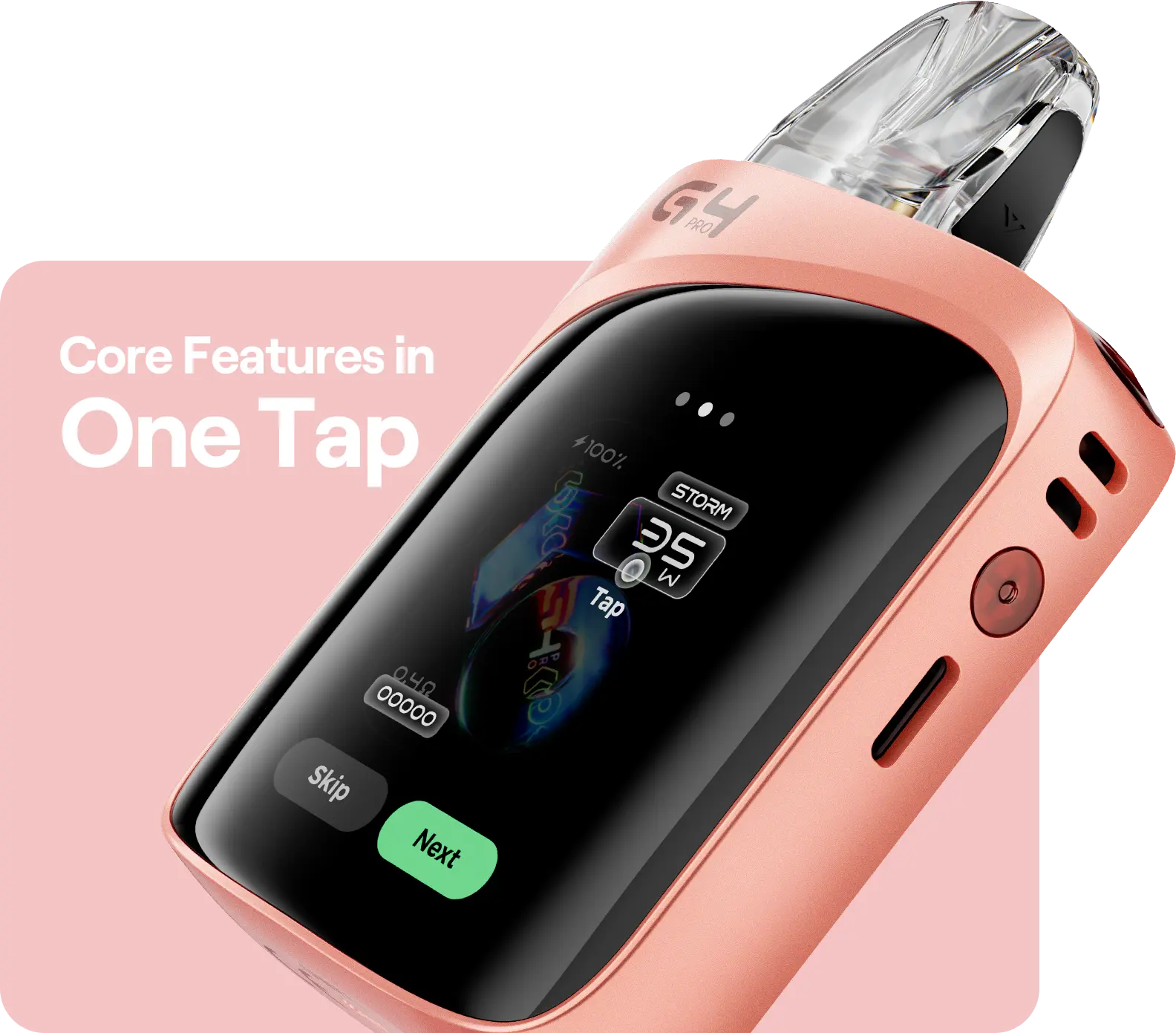 Smart Touch y pantalla del UWELL CALIBURN G4 PRO KOKO