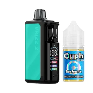 Combo VOOPOO VRIZZ 2 Azure con Cyph Salts Blue Razz Ice 30 ml 50 mg